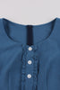 Load image into Gallery viewer, Blue Plaid Swing 1950-tallet Kjole med Ruffles