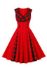 Load image into Gallery viewer, svart rutete swing 1950-tallet kjole