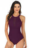 Halter Neck High Waist Navy One Piece Badetøy