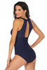 Load image into Gallery viewer, Halter Neck High Waist Navy One Piece Badetøy
