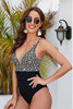 Load image into Gallery viewer, Stripe One Piece High Waist Navy badetøy