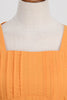 Load image into Gallery viewer, Oransje halvermer Firkantet hals kjole fra 1950-tallet