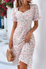 Load image into Gallery viewer, Blomstertrykt hvit korte ermer Casual kjole