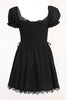 Load image into Gallery viewer, Puff ermer svart kjole fra 1950-tallet med blonder