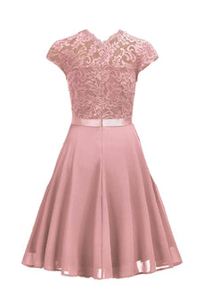 Rosa A Line Lace Dress med Ruffles