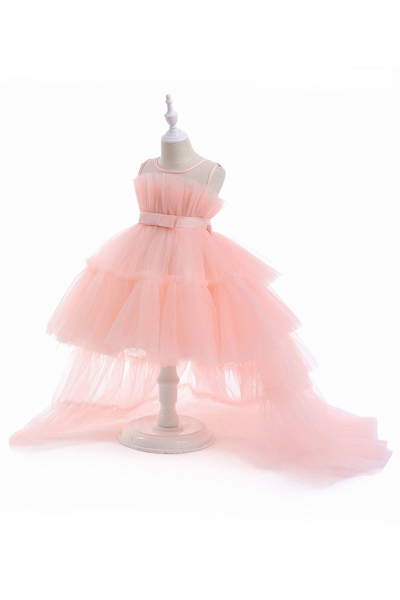 Load image into Gallery viewer, En linje Flyttbar Hot Pink Girl&#39;s Party Dress