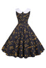 Load image into Gallery viewer, Trykt ermeløs gul vintage kjole