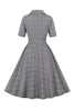 Load image into Gallery viewer, A-Line 3/4 ermer grå kjole fra 1950-tallet med lommer