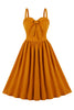 Load image into Gallery viewer, Spaghetti stropper Gul Swing Vintage kjole