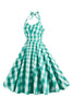 Load image into Gallery viewer, Halter Plaid Vintage kjole med sløyfe