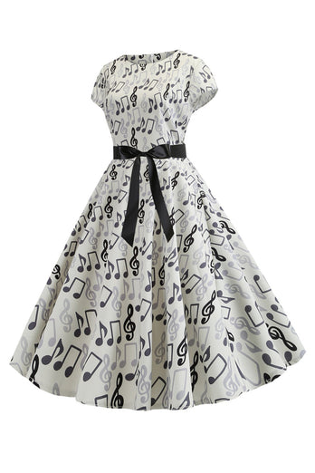 En linje trykt Swing 1950-tallet kjoler