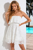 Load image into Gallery viewer, Stroppeløs A Line White Graduation Dress