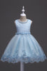 Load image into Gallery viewer, Hvit rund hals Beading A Line Girls kjoler