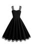 Load image into Gallery viewer, Hepburn Style Swing svart vintage kjole