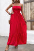 Load image into Gallery viewer, Red Open Back A Line Spaghetti stropper Summer Dress