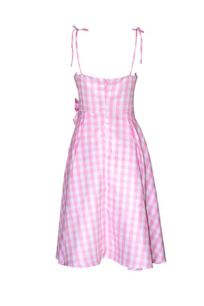 Rosa rutete pin up 1950-tallet kjole tilbehør sett