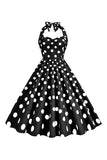 Rosa Polka Dots Pin Up Vintage 1950 Kjole