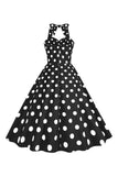 Rosa Polka Dots Pin Up Vintage 1950 Kjole