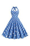 Rosa Polka Dots Pin Up Vintage 1950 Kjole