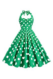 Rosa Polka Dots Pin Up Vintage 1950 Kjole