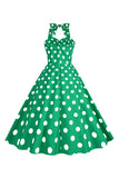 Rosa Polka Dots Pin Up Vintage 1950 Kjole