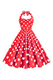 Rosa Polka Dots Pin Up Vintage 1950 Kjole