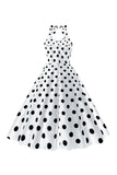 Rosa Polka Dots Pin Up Vintage 1950 Kjole