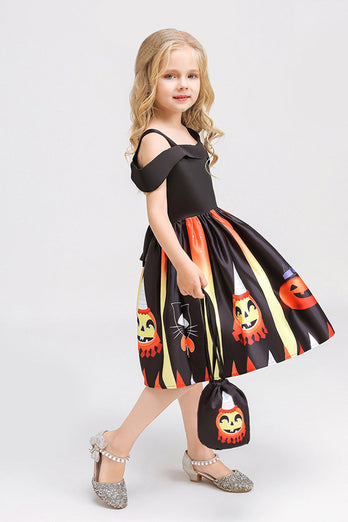 Svart kald skulder En linje Halloween Girl Dress