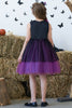 Load image into Gallery viewer, Oransje Round Neck Flower Tylle Halloween Girl Dress