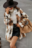 Gul Leopard Trykt Faux Fur Midi Women Coat