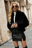 Load image into Gallery viewer, Black Shawl Lapel Beskåret Kvinner Faux Fur Coat