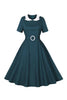 Load image into Gallery viewer, Peacock Blue A Line Swing 1950-tallet kjole med belte