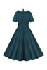 Load image into Gallery viewer, Peacock Blue A Line Swing 1950-tallet kjole med belte