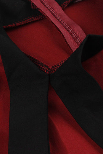 Rød A Line 1950-tallet Swing kjole med belte