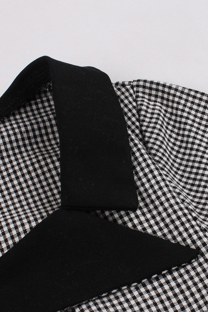 Load image into Gallery viewer, Plaid Black Swing 1950-tallet kjole med knapper