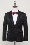 Hakket Lapel Single Breasted Black Blazer