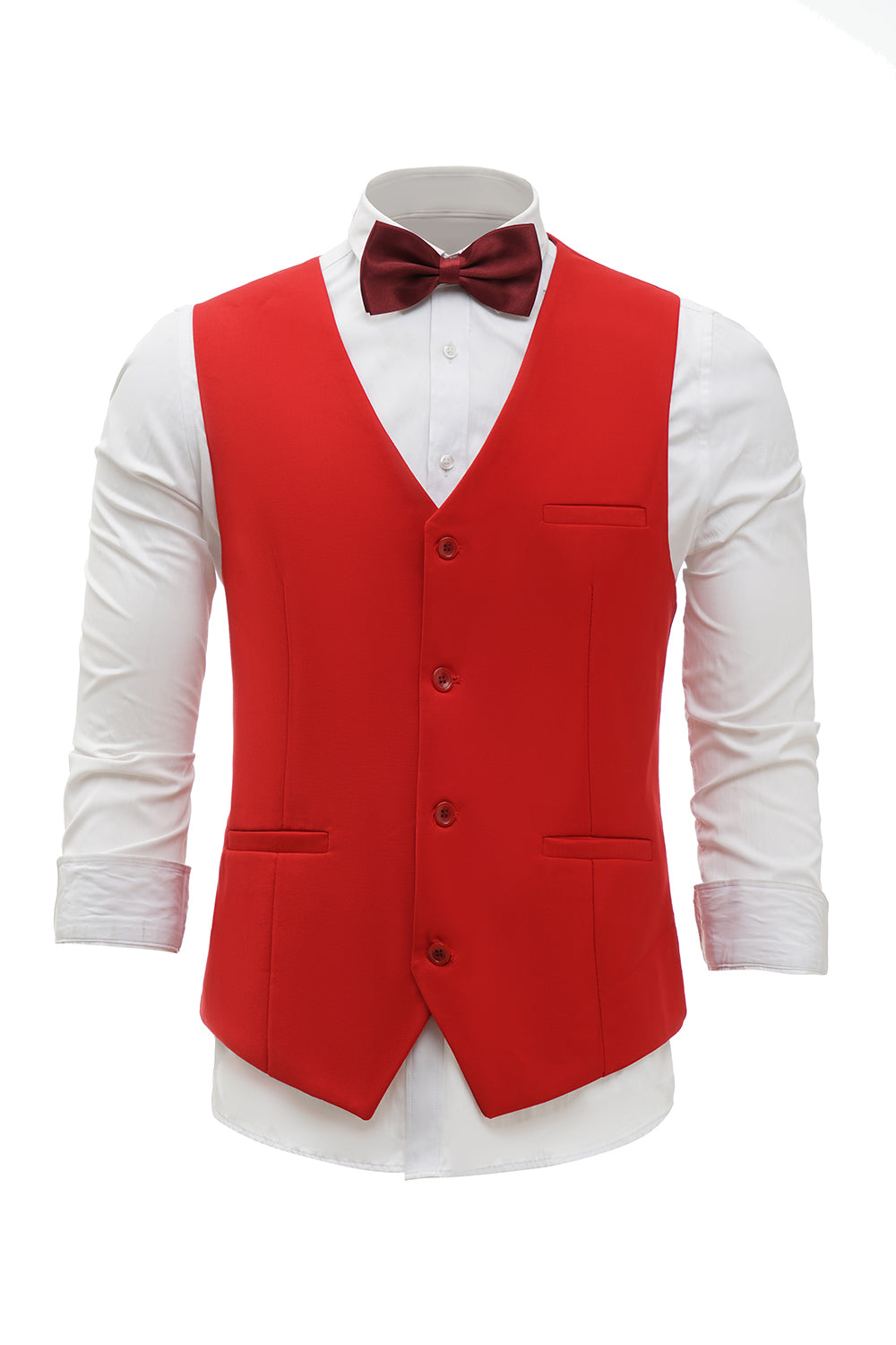rød single breasted sjal lapel menns dress vest
