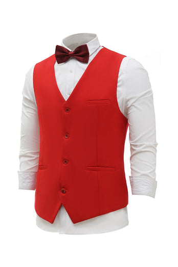 rød single breasted sjal lapel menns dress vest