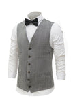 grå solid single breasted sjal lapel menns dress vest