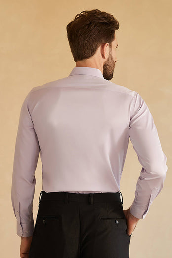Lange ermer Lys Khaki Solid Suit Skjorte