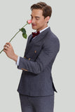 Menns 3-delt Pinstripe Grey Suit