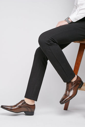 svart blonder opp menns skinn slip-on formelle sko