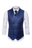 svart dobbel breasted sjal lapel menns dress vest