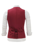 Burgunder Shawl Lapel Single Breasted menn Suit Vest