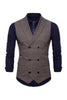 Load image into Gallery viewer, grå pinstripe dobbel breasted sjal lapel menns dress vest