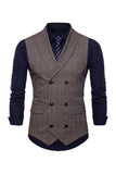 grå pinstripe dobbel breasted sjal lapel menns dress vest