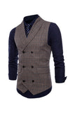 grå pinstripe dobbel breasted sjal lapel menns dress vest