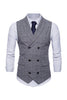 Load image into Gallery viewer, grå pinstripe dobbel breasted sjal lapel menns dress vest