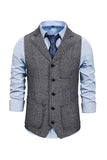 brun tweed single breasted hakket jakke menns dress vest