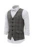 Load image into Gallery viewer, Grey Gingham Shawl Lapel menn vest